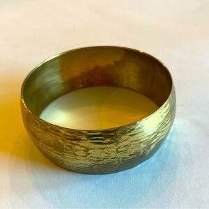 Hammered ?brass chunky bangle bracelet.